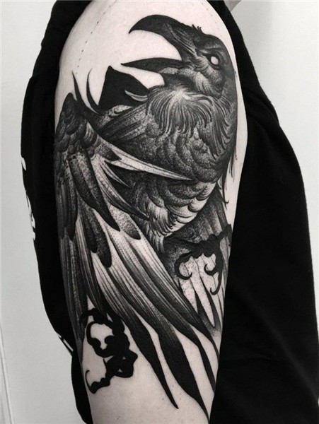 Raven tattoo Raven tattoo, Tattoos, Vikings tattoo