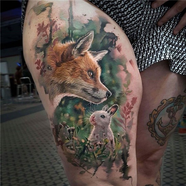 Realistic Fox & Rabbit Rabbit tattoos, Bunny tattoos, Animal