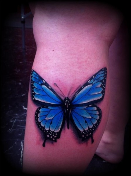 Realistic butterfly tattoo blue by Slabzzz on deviantART Blu