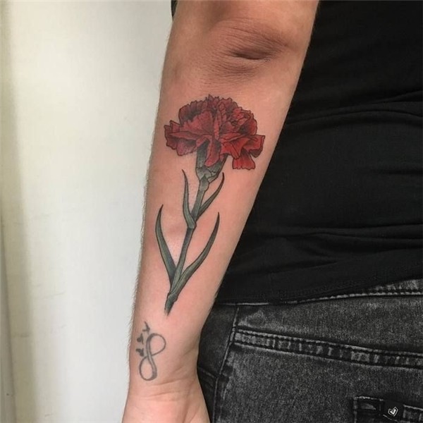 Red Carnation Tattoo by pooka Carnation flower tattoo, Carna