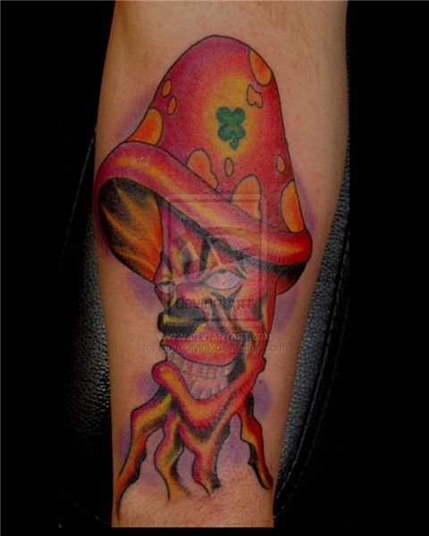 Red ink Evil Mushroom Tattoo