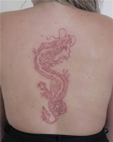 Red ink red dragon Red tattoos, Red dragon tattoo, Spirited