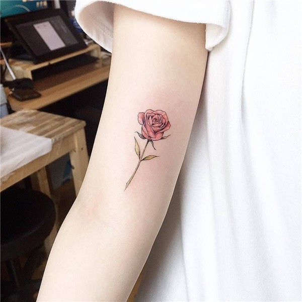 Red rose by @tattooist_up - Seoul 🇰 🇷 Small rose tattoo, Ros