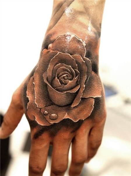 Red stunning roses tattoos Hand tattoos for guys, Rose hand