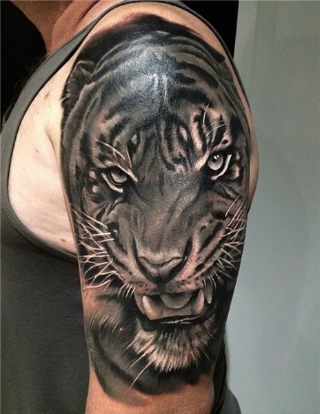 Resultado de imagen para mens chest tattoo tiger Half sleeve