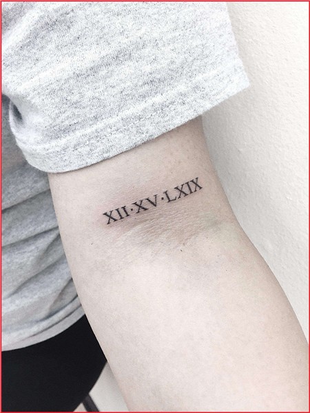 Roman numerals on bicep tattoo- #Bicep #Numerals #Roman #sim