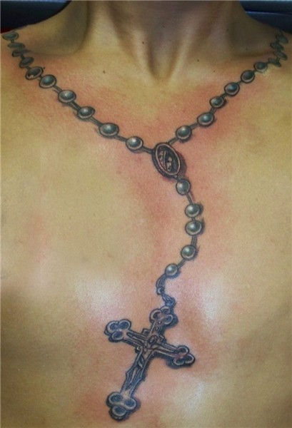 Rosary Tattoos Rosary bead tattoo, Rosary tattoo, Neck tatto