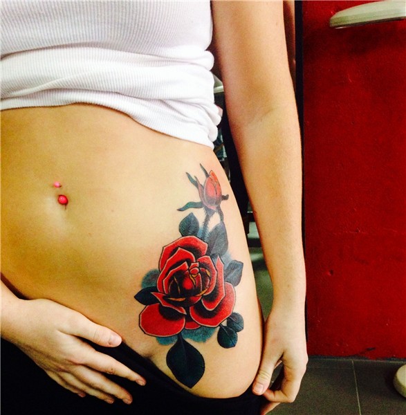 Rose Hip Tattoo Hip tattoos women, Tattoos for women, Pelvic