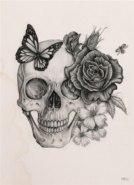 Rose&Skull by Boudos Simon, via Behance Shooting star tattoo