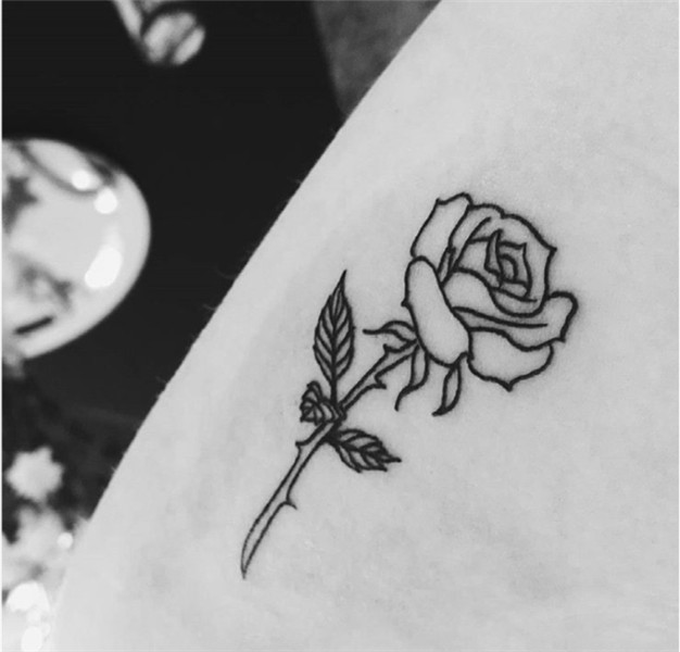 Rose tattoo black and white Outlines Small rose tattoo, Whit
