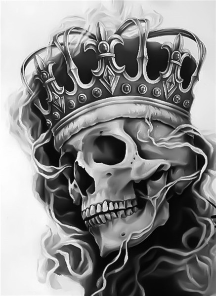 Royal Skull Como desenhar crânios, Desenho para tatuagem de