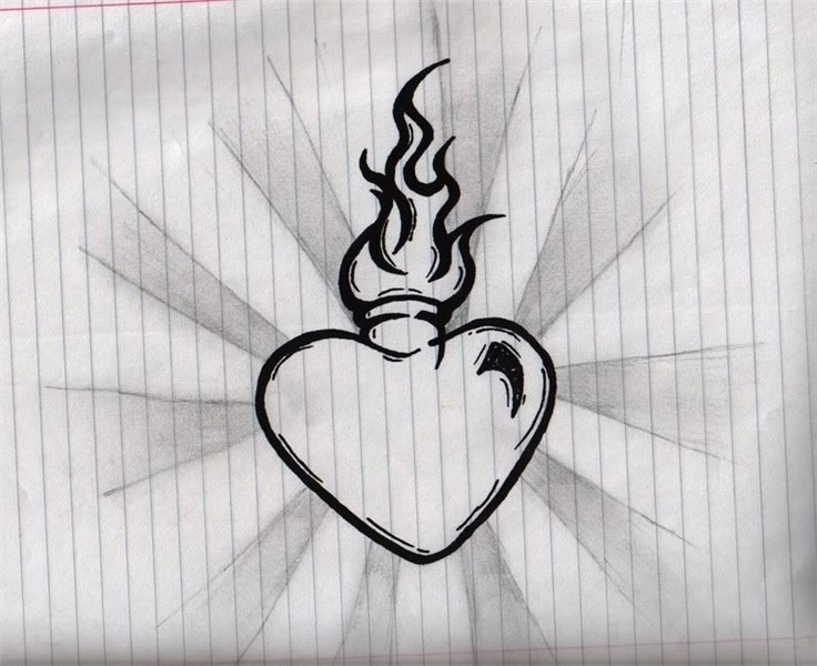 Sacred Heart Easy Drawing - Drawing Arts