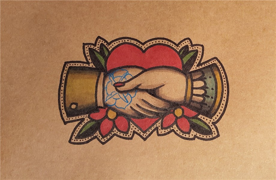 Sailor handshake traditional tattoo flash etsy - Artofit