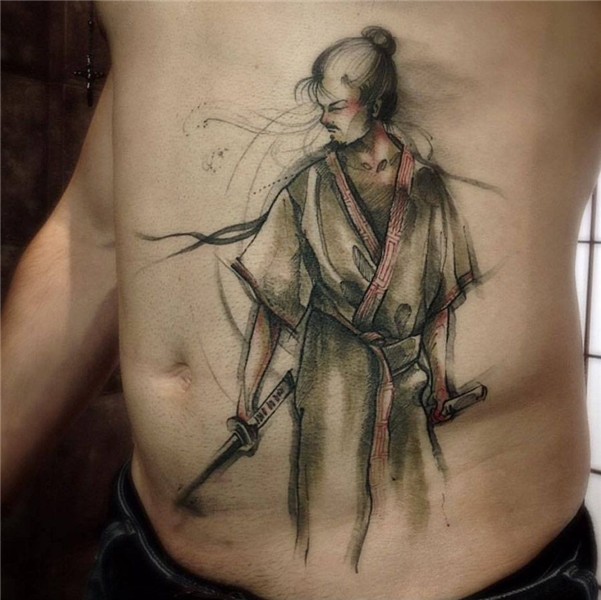 Samurai Warrior on Abdomen Best tattoo ideas & designs Samur