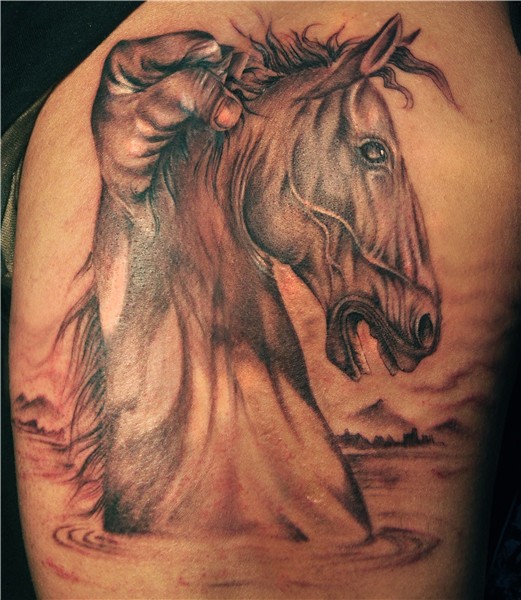 Self Restrain Horse tattoo, Horse tattoo design, Hand tattoo