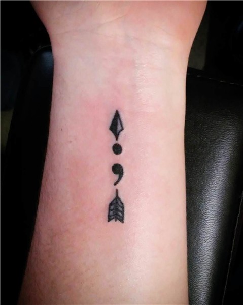 Semicolon Arrow Tattoo Design . Wrist tattoos for guys, Smal