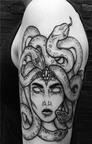 Shady Medusa Tattoo. With her eyes closed, she can cause so