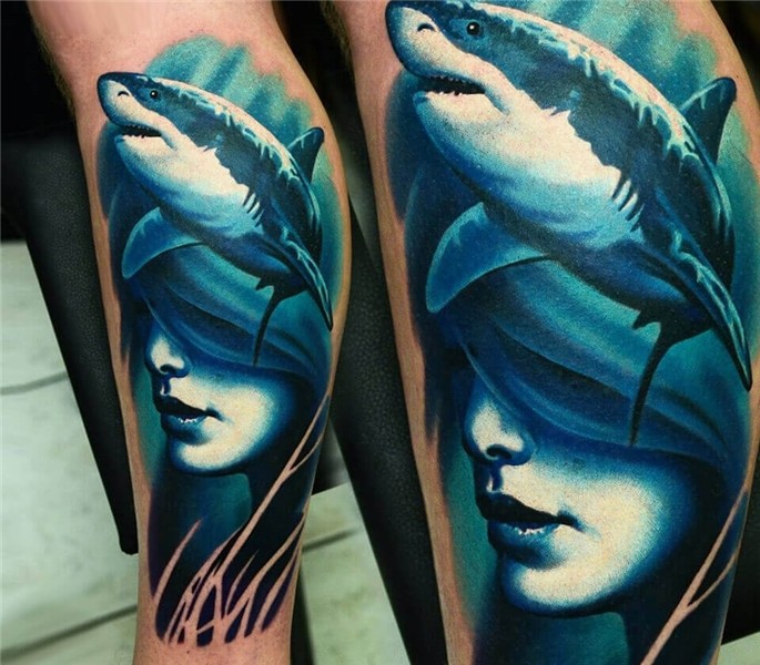 Shark Woman tattoo by A D Pancho Photo 14300