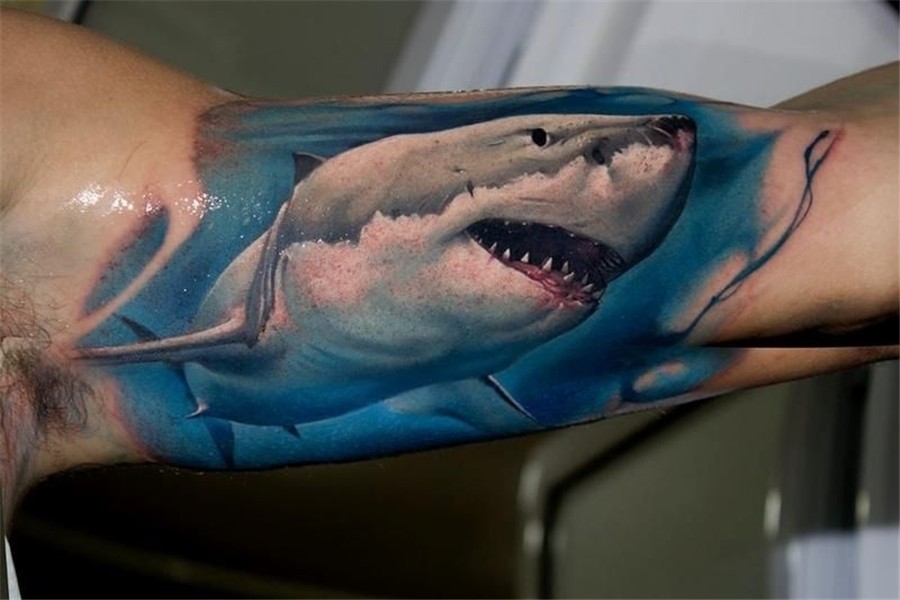 Shark tattoos, Tattoos, Triangle tattoos