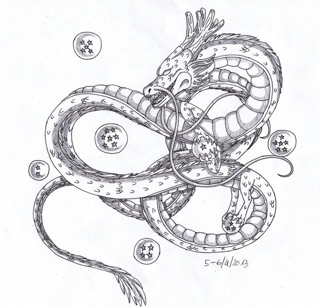 Shenron, Thigh tattoo, Dragon ball