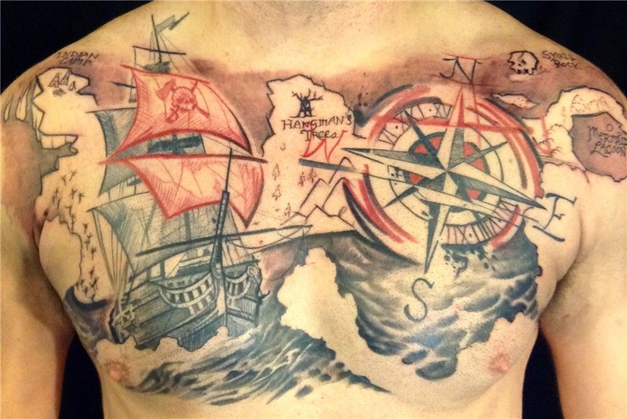 Ship Tattoo On Chest * Arm Tattoo Sites