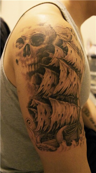 Ship tattoo Ship tattoo, Pirate tattoo, Pirate ship tattoo