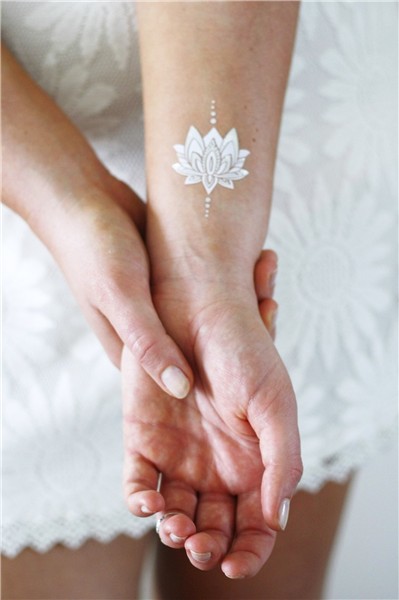 Silver and white lotus temporary tattoos Tattoos by Tattoora