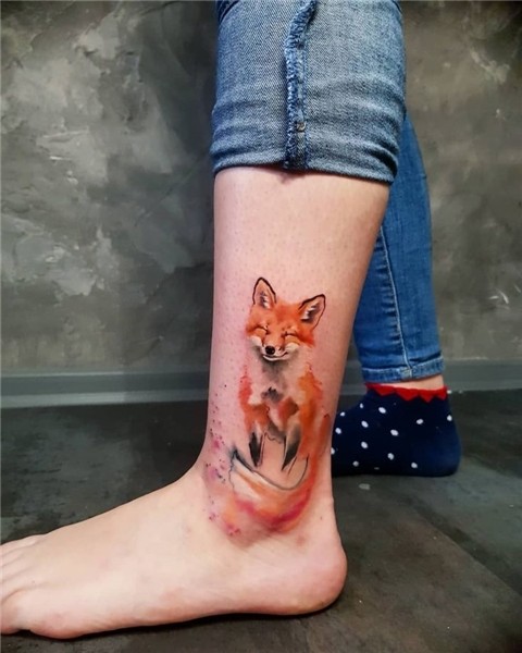 Simona Blanar Watercolor fox Tattoo #wolftattoos Watercolor