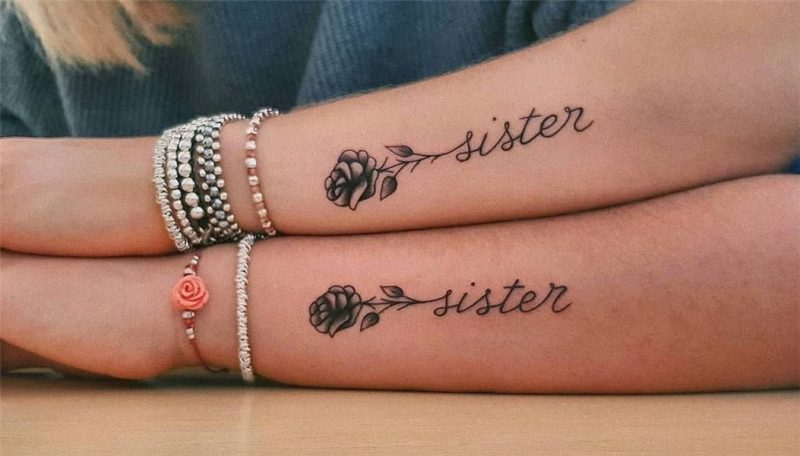 Sister flower stem tattoos Matching sister tattoos, Sister t