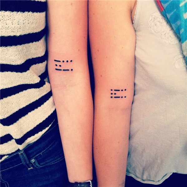 Sisters tats morse code Sibling tattoos, Unique sister tatto