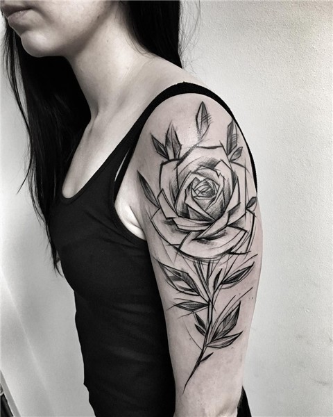 Sketch style rose tattoo Rose tattoos, Sketch style tattoos,