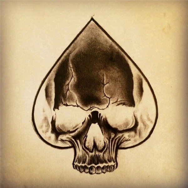 Skull Ace of Spades Tattoo by Junkiz_art Ace tattoo, Card ta