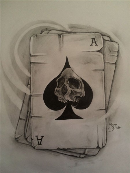 Skull play cards. #tattoo Card tattoo designs, Card tattoo,