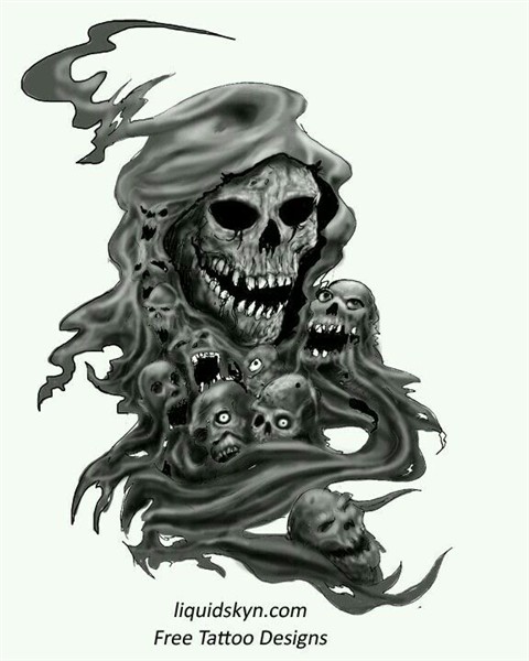 Skullz Reaper tattoo, Grim reaper tattoo, Grim reaper