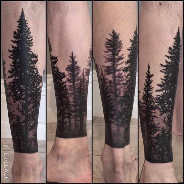 Sleeve tattoos: Trees! #bodyart #blacktattoos #blackandgrey