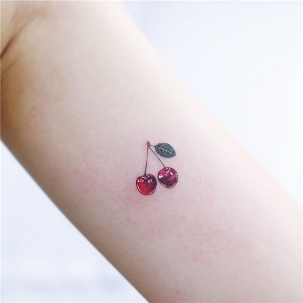 Small cherry tattoo on wrist Cherry tattoos, Tiny tattoos, M