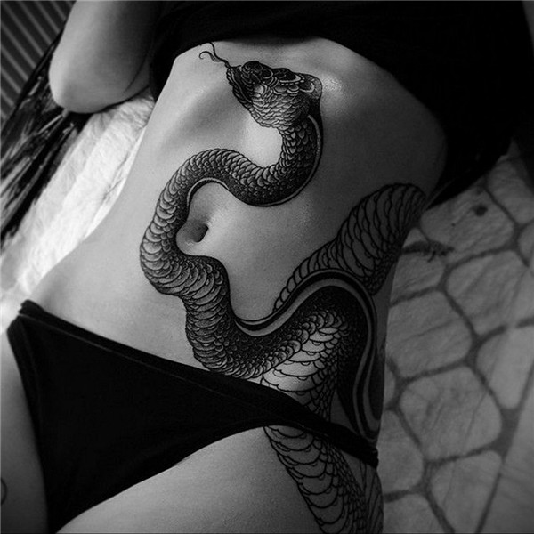Small snake tattoo on hip (66 photos)