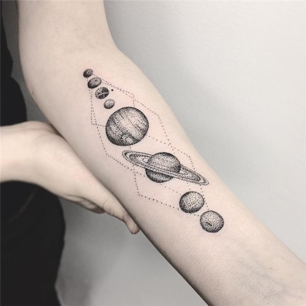 Solar System Tattoo 65 Geometric tattoo, Planet tattoos, Sol