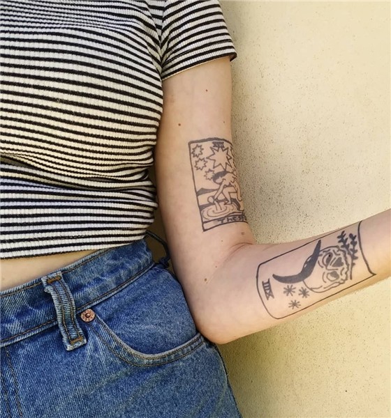 Some tarot tattoos using inkbox freehand ink @wine_princess