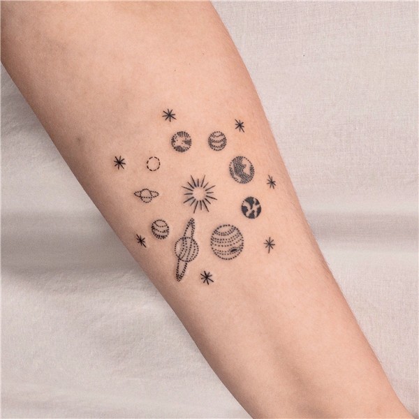 Space Solar System Tattoo Planet tattoos, Solar system tatto