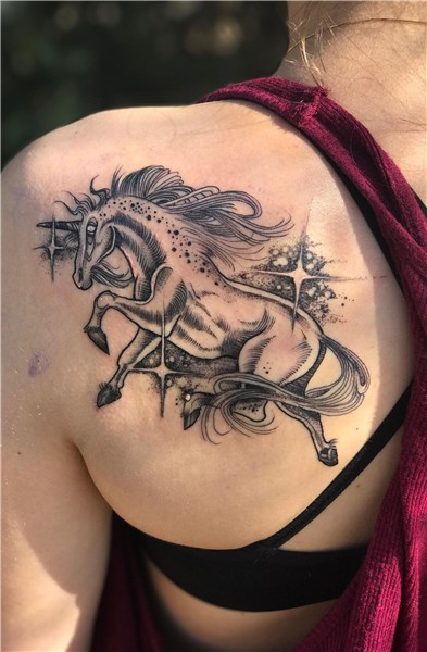 Space Unicorn tattoo by Ben Ervin @ Broken Clover Tattoo, Tu