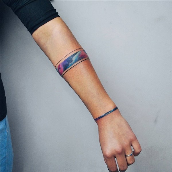 Space bracelet tattoo by Valeria Yarmola - Tattoogrid.net
