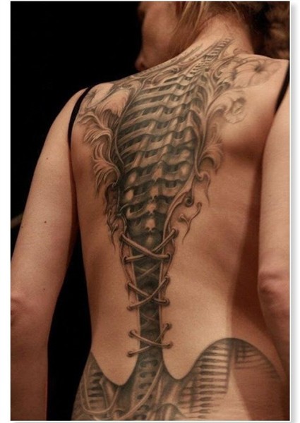 Spine tattoo Ripped skin tattoo, Incredible tattoos, Back ta