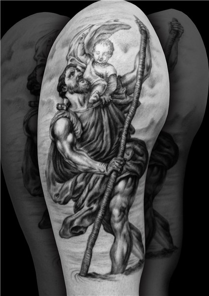 St. Christopher tattoo by Steve Toth St christopher tattoo,