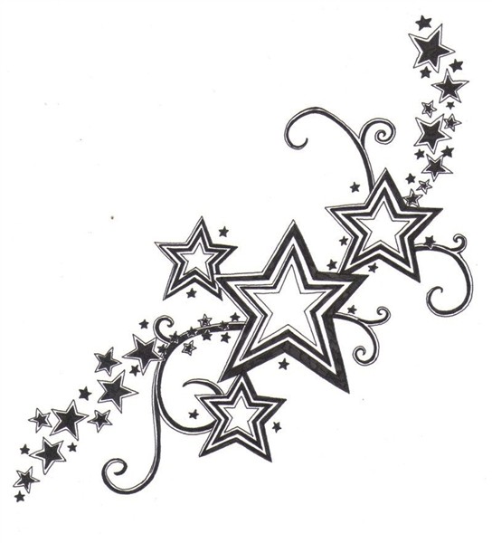 Star Patterns Star tattoo designs, Black star tattoo, Star t