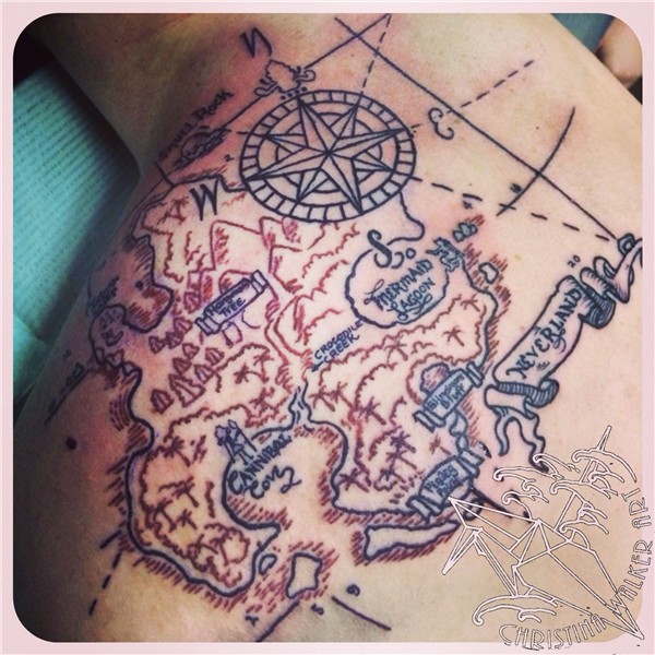 Started this neverland map tattoo the other day! Map tattoos