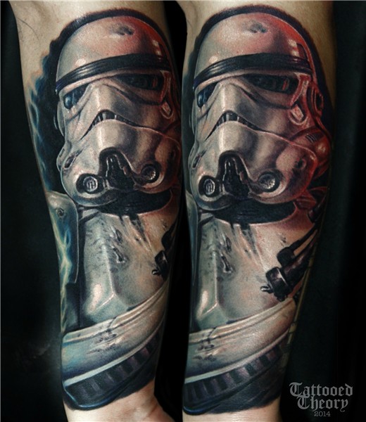 Stormtrooper, start of my star wars sleeve. By Javier Antune