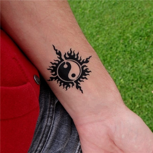 Sun Yin Yang Tattoo Ying yang tattoo, Tattoos for guys, Simp