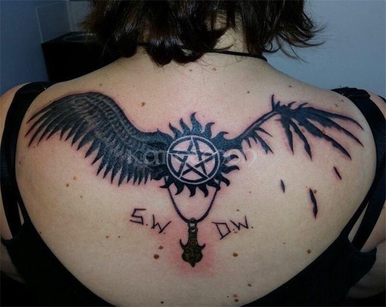 Supernatural wings Supernatural tattoo, Fandom tattoos, Nerd