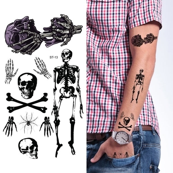 Supperb Temporary Tattoos - Skull Halloween Tattoo - supperb